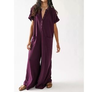 Free People My Go To Jumper Jumpsuit in Purple